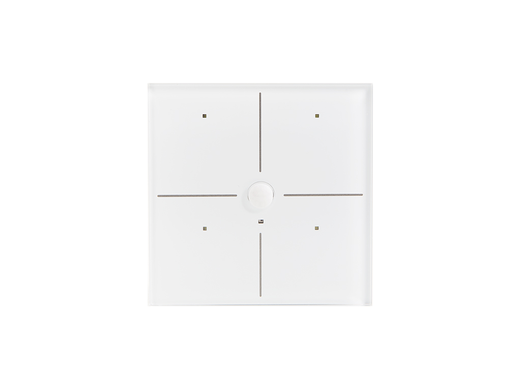 [VMBGP4PIR-W-20] Glass Panel control module with 4 touch keys and built-in motion and twilight sensor (White Edition)