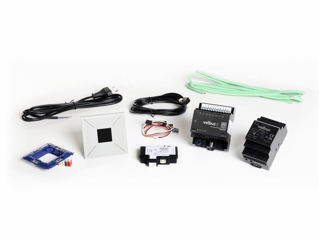 [VMBSTART-W-20] Velbus introductory package incl. White glass control module with OLED display.